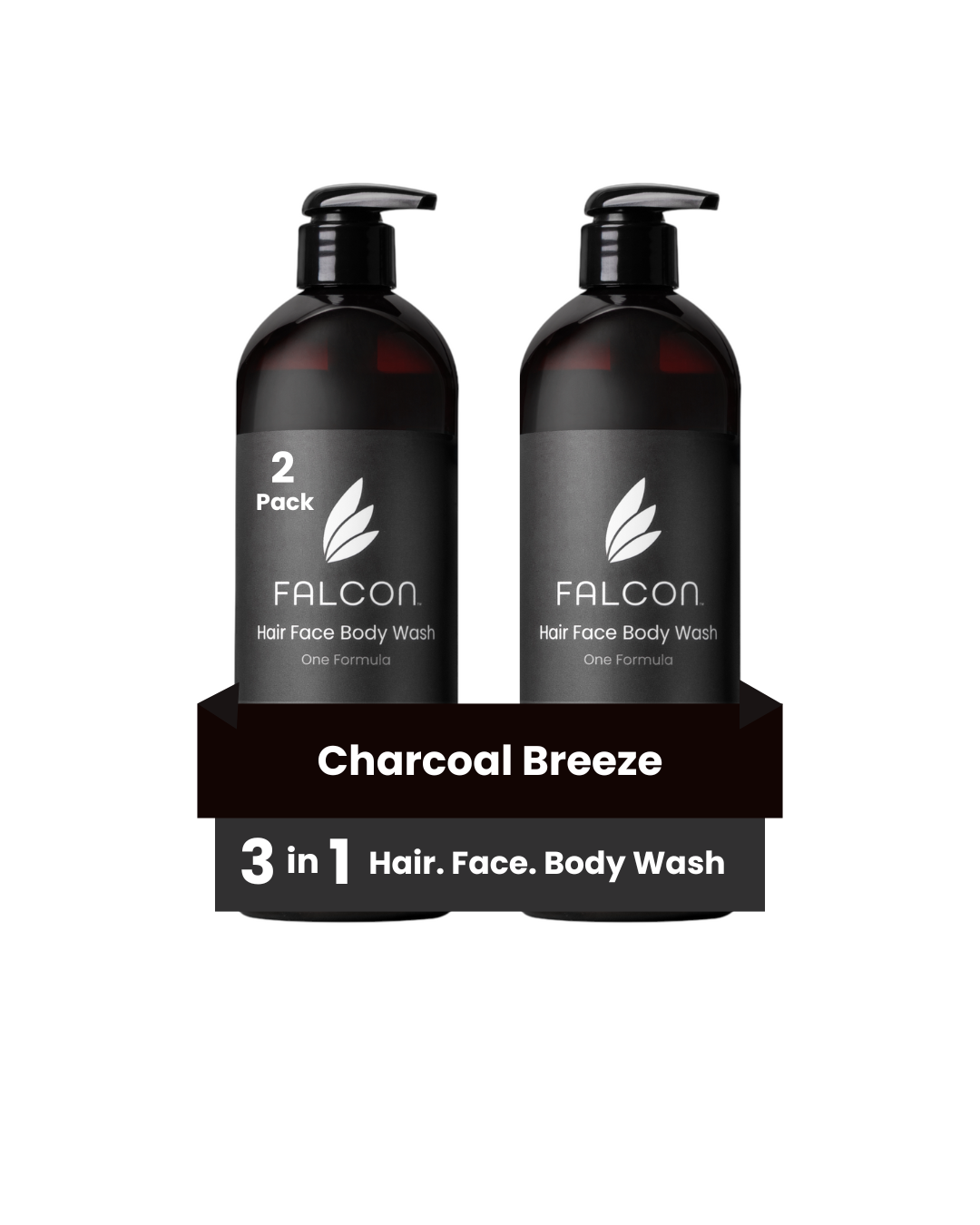 Charcoal Breeze Hair Face Body Wash Bundle 2-Pack