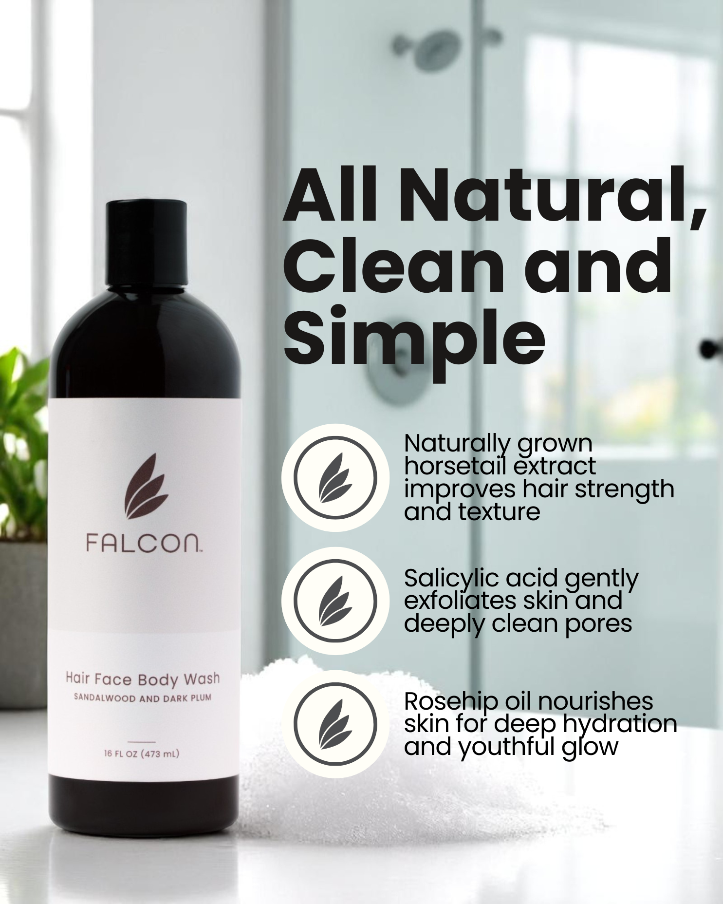 Sandalwood Dark Plum Hair Face Body Wash