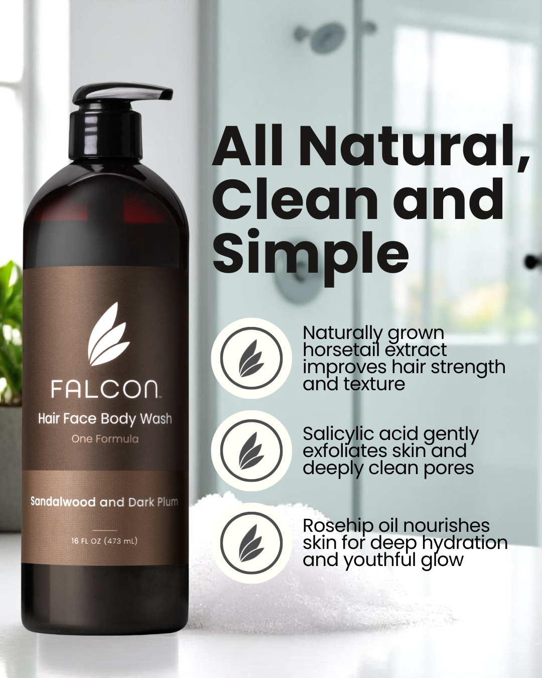 Sandalwood Dark Plum Hair Face Body Wash (FoF)